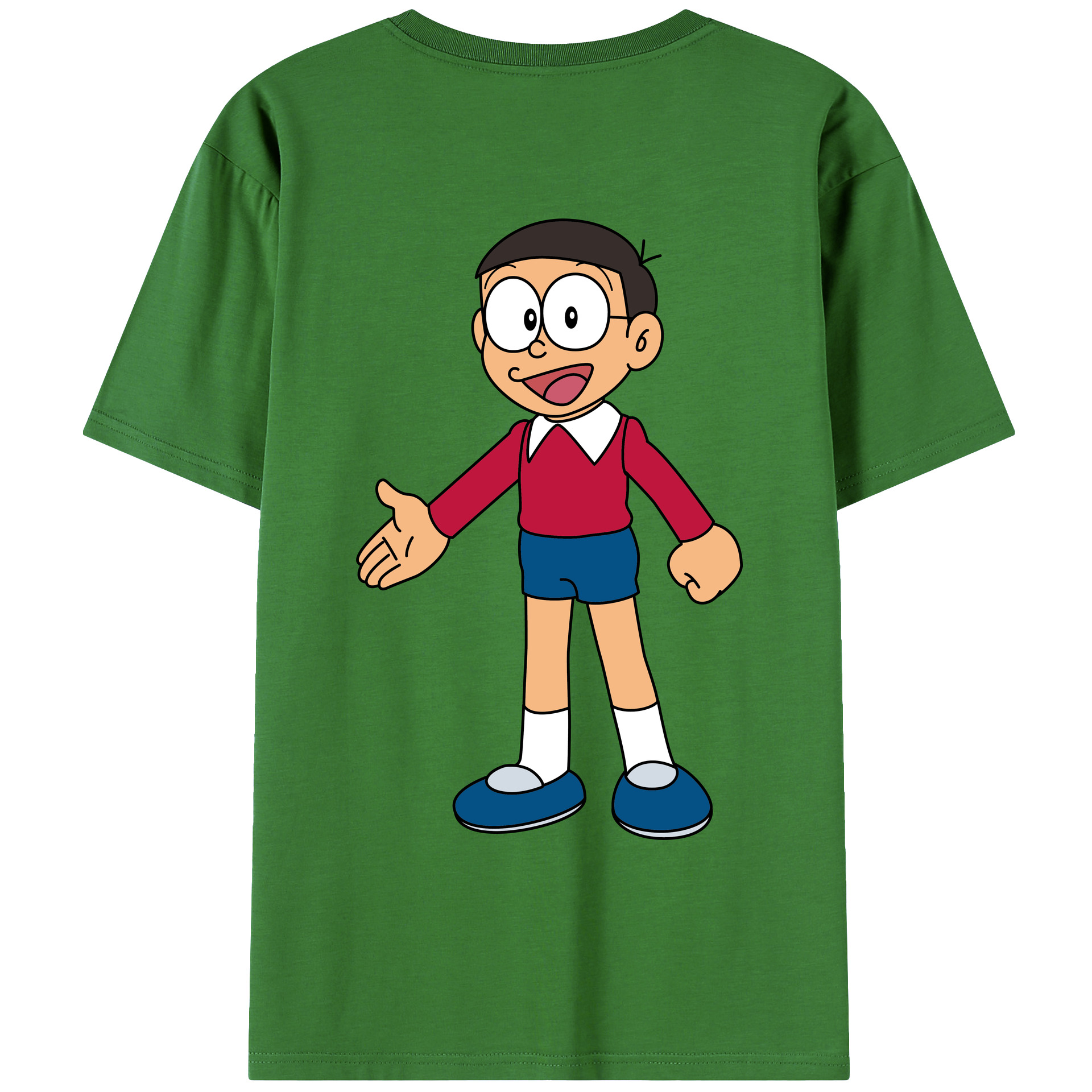（画像用） ドラえもん 野比 のび太 Doraemon Nobita Nobi レディース半袖Tシャツ(バックプリント)